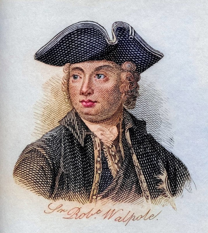 Robert Walpole 1st Earl of Orford 1676-1745 British statesman and first Prime Minister of Great Britain from the book Crabbs Historical Dictionary from 1825, Historical, digitally restored reproduction from an original from the 19th century, Record date not stated