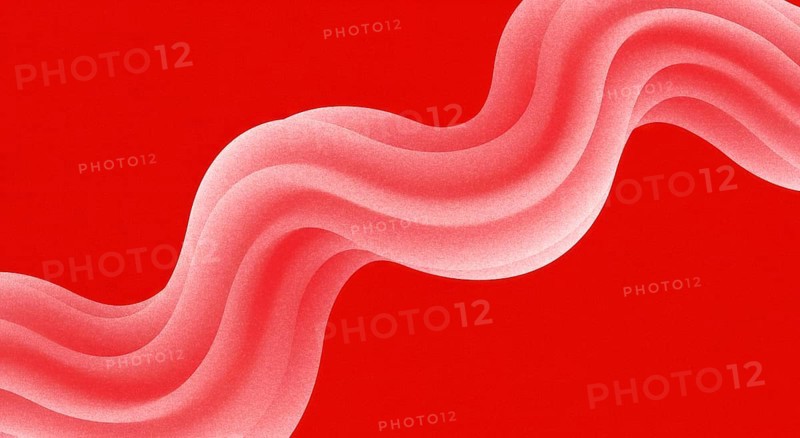 A textured gradient background showcases soft, flowing waves in shades of pink against a vibrant red backdrop. The interplay of colors creates depth and visual interest, enhancing the overall design