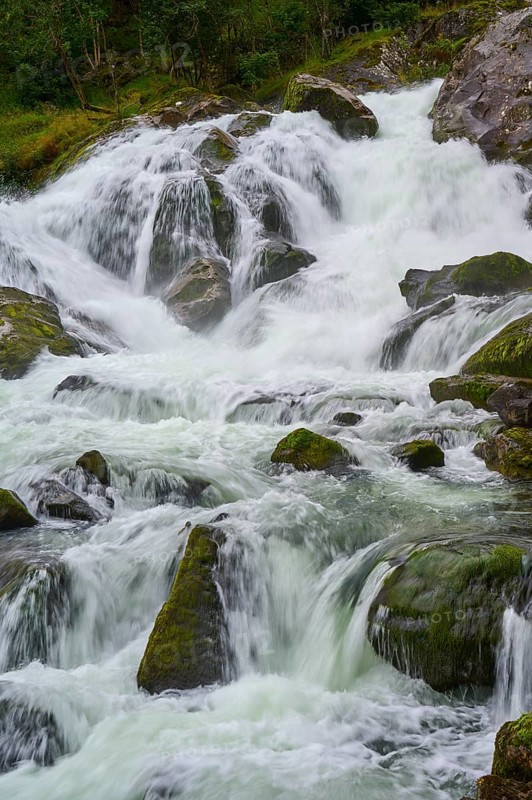 Waterfall in Geiranger, Geiranger Fjord, Geiranger, Stranda, Romsdal, Norway
