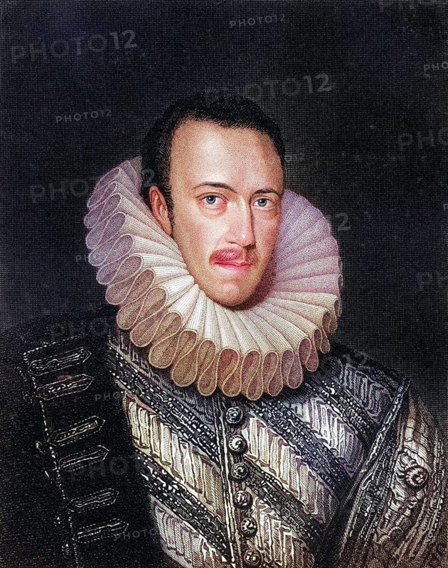 Philip Howard 20th Earl of Arundel, Earl of Surrey, 1557-1595, English nobleman who was canonised as one of the Forty Martyrs of England and Wales. From the book Lodges British Portraits, London 1823, Historical, digitally restored reproduction from a 19th century original, Record date not stated