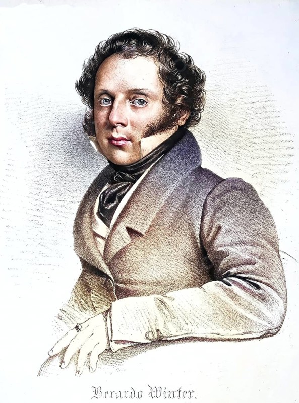 Berardo Winter (+1865), Italian opera singer (tenor), Historic, digitally restored reproduction from a 19th century original, Record date not stated