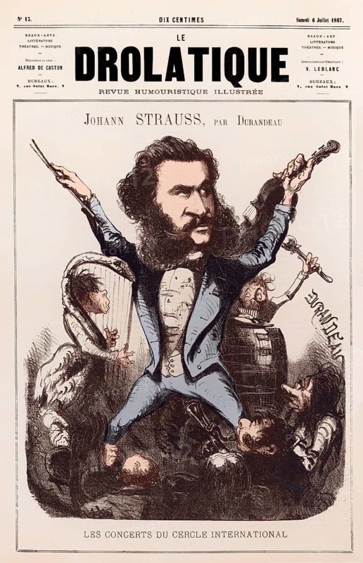 Title page of Le Drolatique, Johann Baptist Strauss II, 1825 – 1899, Austrian composer and violinist, 1879, digitally edited