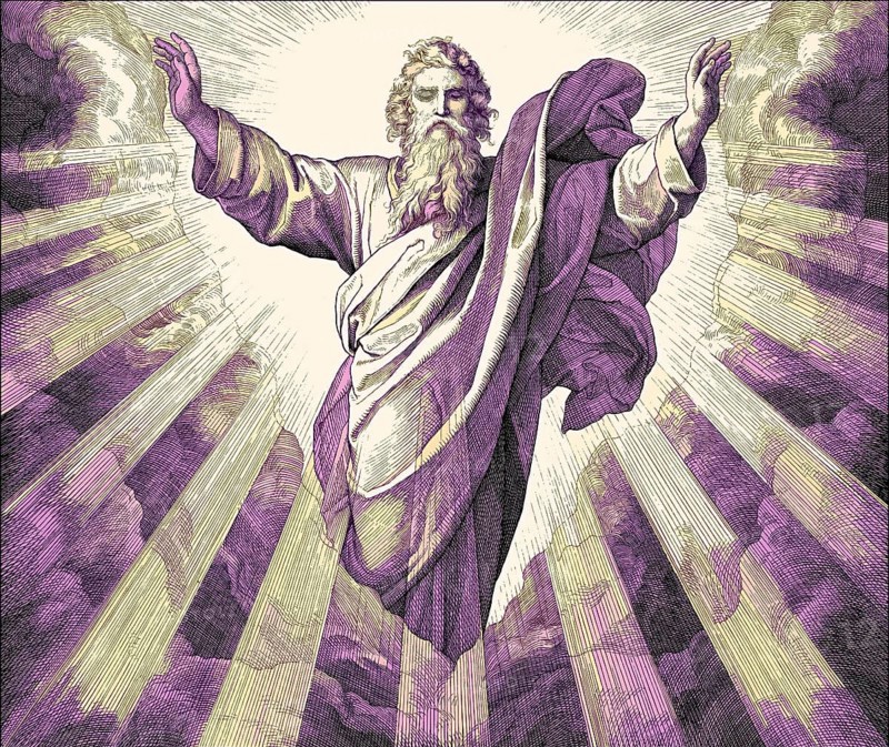 The Creation of Light, Old Testament, by Julius Schnorr von Carolsfeld, 1860, digitally altered