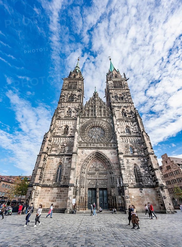 St Lawrence's Protestant Church, west façade, Old Town, Nuremberg, Middle Franconia, Bavaria, Germany