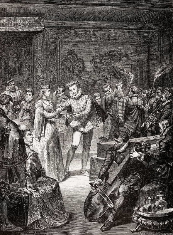 Torch dance, wedding of Johann Wilhelm III with with Princess Jakobea of Baden, 1585