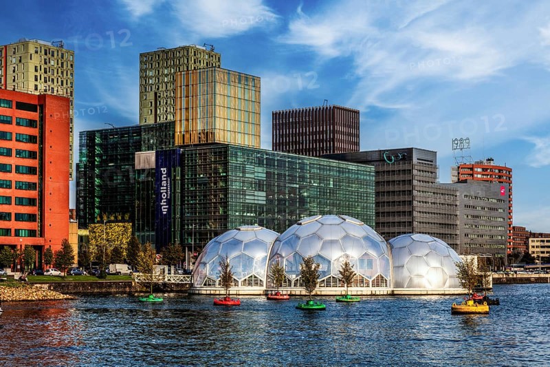 Modern architecture in the city panorama, Rotterdam, the Netherlands