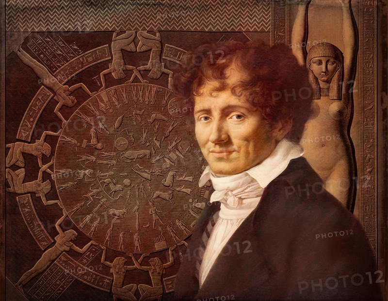 Dominique Vivant, Baron Denon, 1747 – 1825, French artist, writer, diplomat, author, and archaeologist, Dendera zodiac, Ancient Dendera Temple complex, Dendera, Egypt, digitally edited