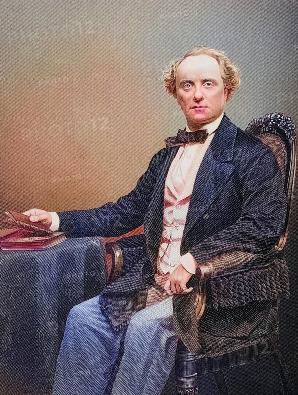Charles John Kean, 1811-1868, English actor. Painted by DJ Pound after a photograph by Mayall. From the book The Drawing-Room Portrait Gallery of Eminent Personages, published in London in 1859, Historic, digitally restored reproduction from a 19th century original, Record date not stated