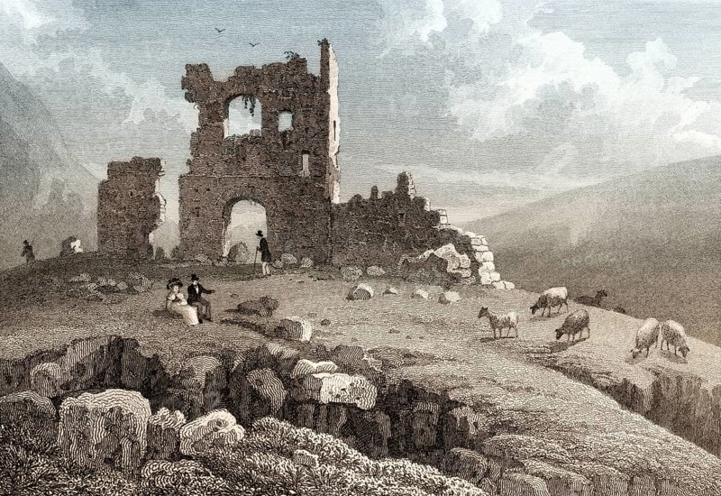 Ruins of St Anthony's Chapel, Edinburgh, Scotland, 19th century, from Modern Athens by Th. H. Shepherd