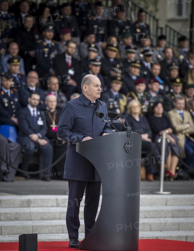 Olaf Scholz (SPD), Federal Chancellor, during the appreciation of the Mali missions, closing address at the Federal Ministry of Defence