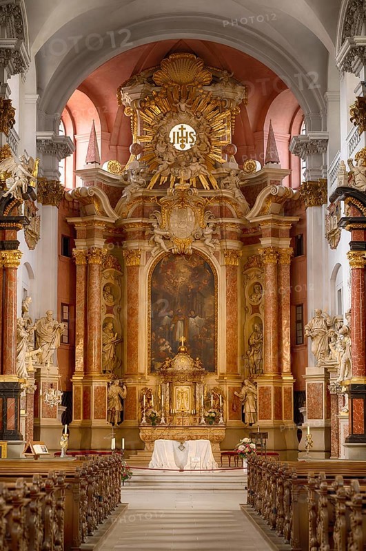 Interior view, chancel, high altar, Church of St Martin, St Martin's Church, Bamberg, Upper Franconia, Bavaria, Germany