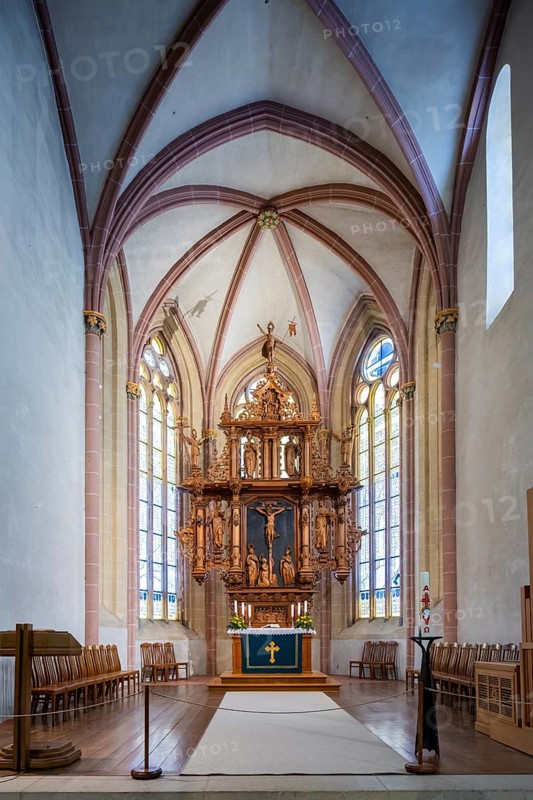 The Romanesque church (first mentioned in 1151) has valuable stained glass from the middle of the 13th century and a (rebuilt) Schuke organ from 1970, Marktkirche, Goslar, Lower Saxony, Germany