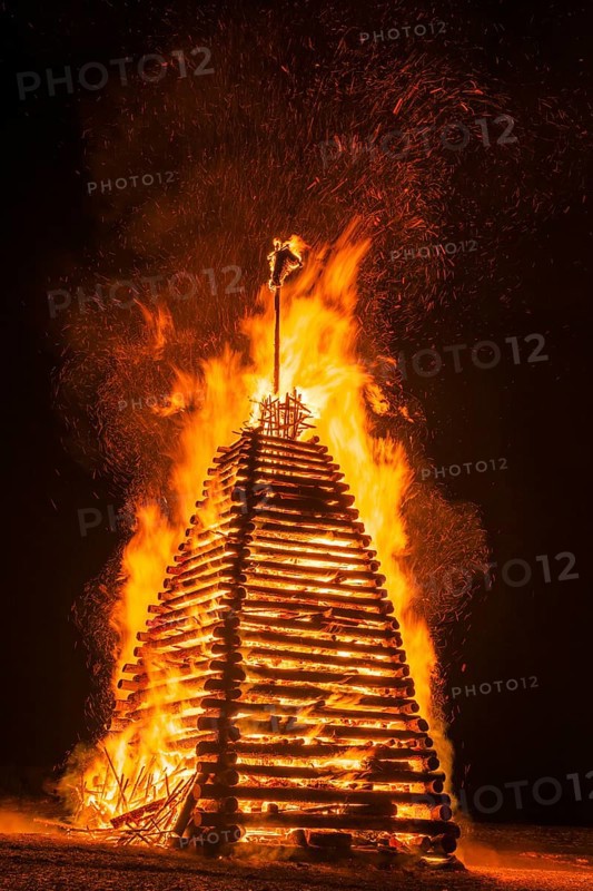 Funkenfeuer, near Reichenbach, Allgäu, Bavaria, Germany