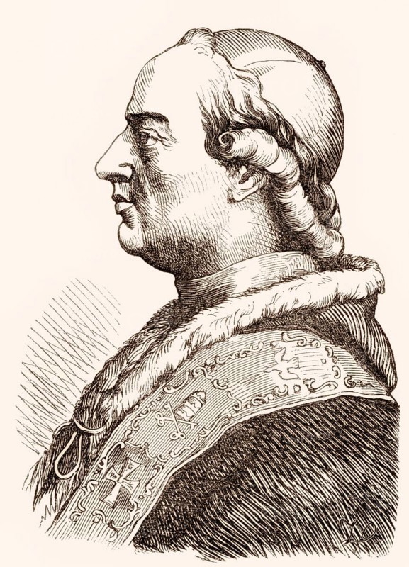 Pope Pius VI, 25 December 1717 – 29 August 1799, reigned as Pope from 15 February 1775 to his death