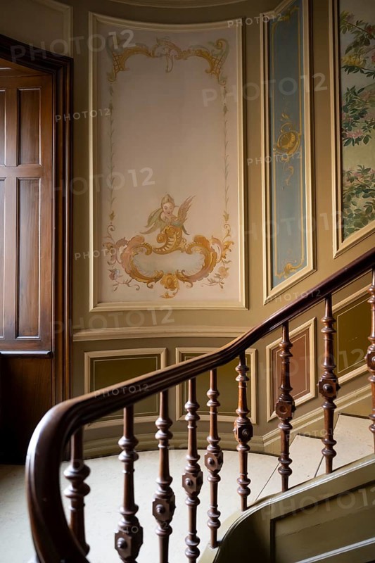 Staircase with murals, Frederiksberg Alléh, Frederiksberg, Copenhagen, Denmark