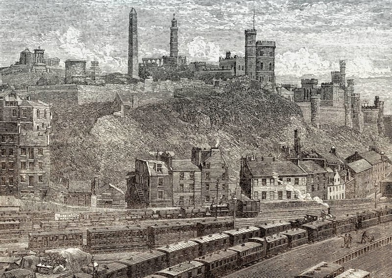 A view of Calton Hill, Edinburgh, Scotland, 19th century