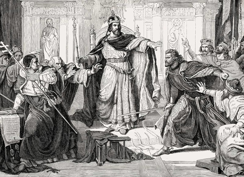 Otto of Wittelsbach, Otto I, Duke of Bavaria, attacking the Papal Legate on the Imperial Diet at Besancon, 1157