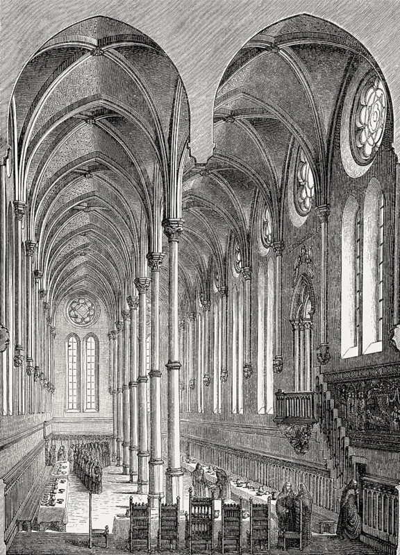The refectory of the Priory of Saint-Martin-des-Champs, city of Paris, France
