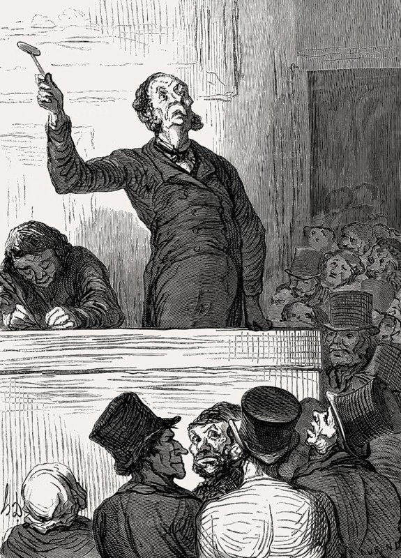 L'Hotel des ventes: le Commissaire-priseur, The auction house: the auctioneer, by Honoré Daumier
