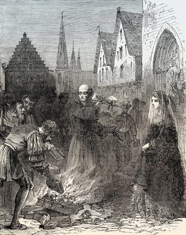 Luther burning the bull of Pope Leo X, 1521, Wittenberg, Germany