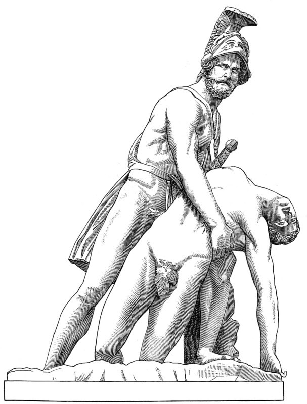 The body of Patroclus borne by Menelaus, Roman sculpture, Florence