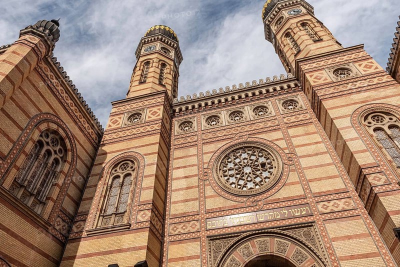 Budapest, Hungary. October 1st 2023 The Dohany Street Synagogue or Great Synagogue is a Moorish Revival designed historical building, the largest synagogue in Europe, Erzsébetváros, 7th district of Budapest, Hungary