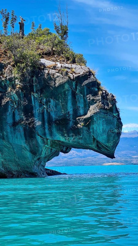 Capillas de Marmol in Lago General Carrera in Patagonia on the Carretera austral, Patagonia, Chile