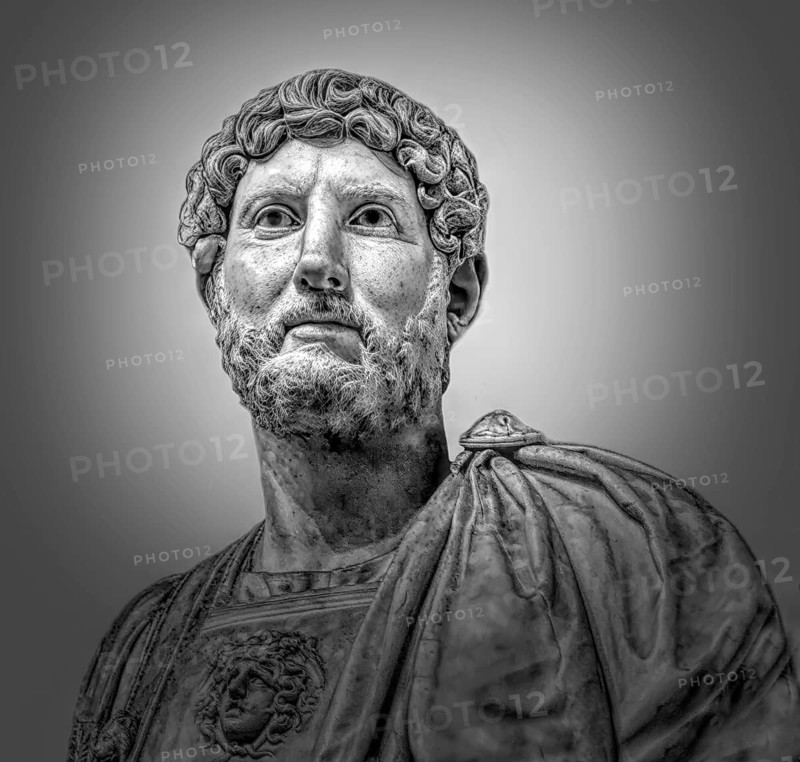 Hadrian or Publius Aelius Hadrianus Augustus, 76 - 138, Roman emperor, digitally edited