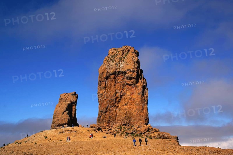 Canary Islands, Gran Canaria, Roque Nublo, Tourists, Gran Canaria, Canary Islands, Spain