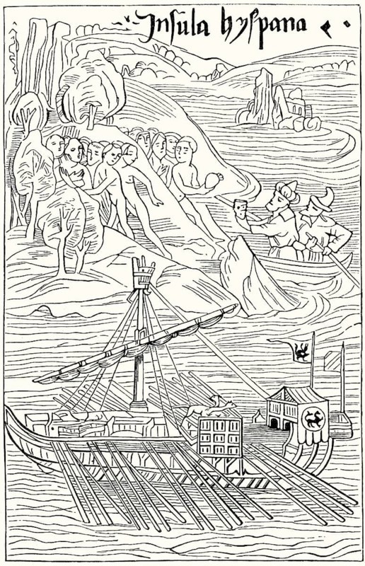 Guanahaní, an island in the Bahamas the first land in the New World visited by Christopher Columbus' first voyage, on 12 October 1492