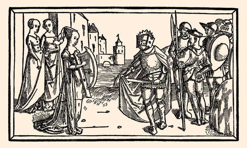 A sheet from the Lübeck Bible, 1494, wood engraving by Steffen Arndes