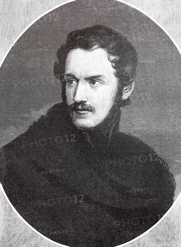 Nikolaus Lenau, officially Nikolaus Franz Niembsch until 1820 and Nikolaus Franz Niembsch Edler von Strehlenau from 1820, 13 August 1802 - 22 August 1850, Austrian late Romantic writer, above all a lyric poet, digital reproduction of an original from the 19th century, historical
