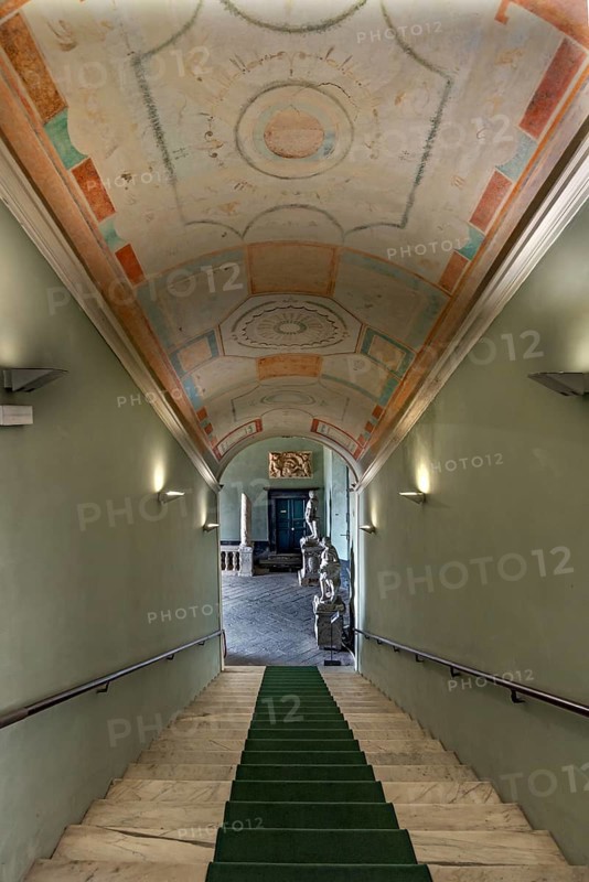 Staircase in the Villa del Principe, Palazzo di Andrea Doria, Piazza dei Principe, Genoa. Italy