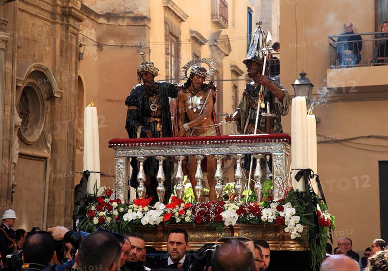 Sicily, Trapani, Good Friday mystery procession La Processione dei Misteri, during the procession with the mysteries through the old town