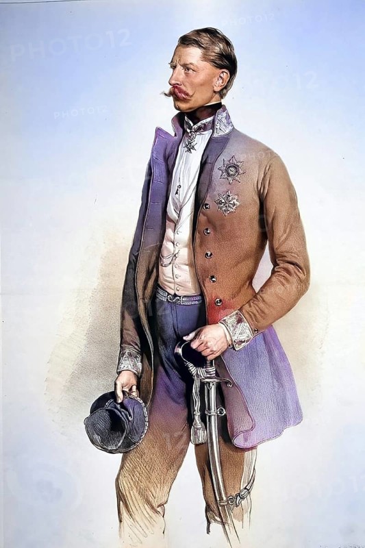 Franz Freiherr von Cordon (born 1796 in Vienna, died 15 January 1869 in Vienna) was an Austrian field marshal lieutenant and politician, Historical, digitally restored reproduction from a 19th century original, Record date not stated