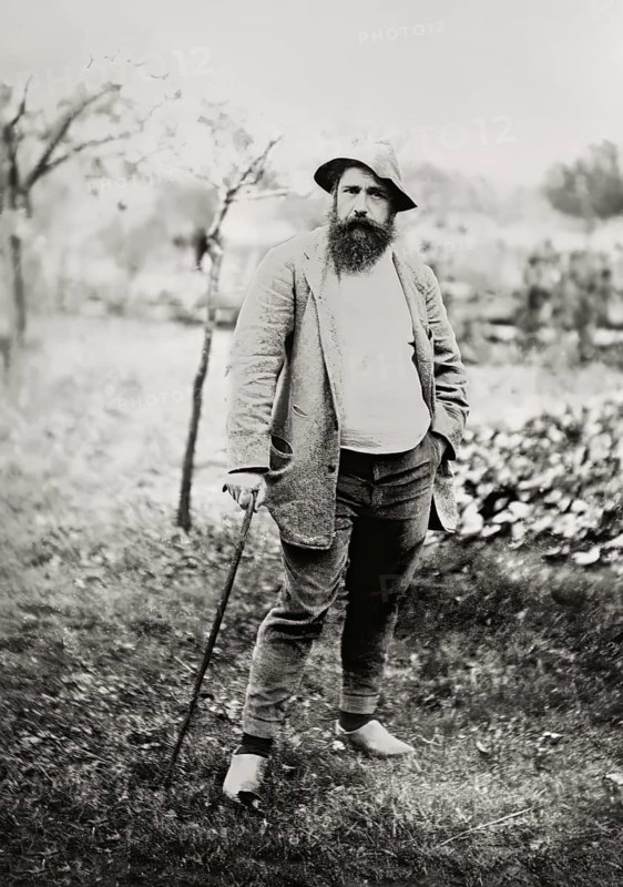Portrait of Claude Monet, garden at Giverny, 1840 – 1926, French painter and founder of Impressionism, digitally optimized based on a photograph by Theodore Robinson, 1880