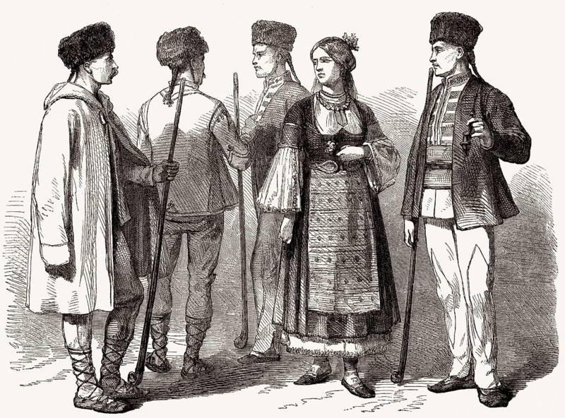 Bulgarische Trachten, 19. Jahrhundert