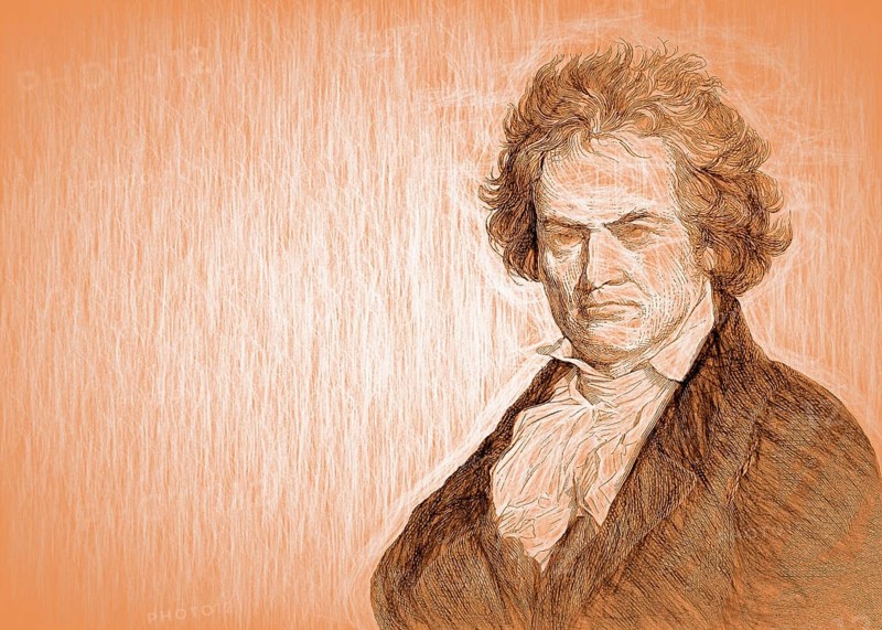Ludwig van Beethoven, 1770 -1827, German composer, digitally altered