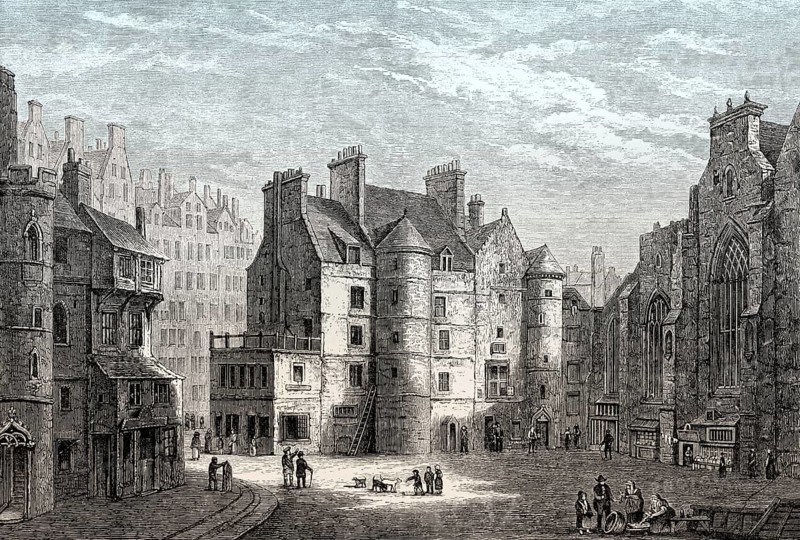 The Old Tolbooth, High Street, Royal Mile in Edinburgh, Scotland, 19th century