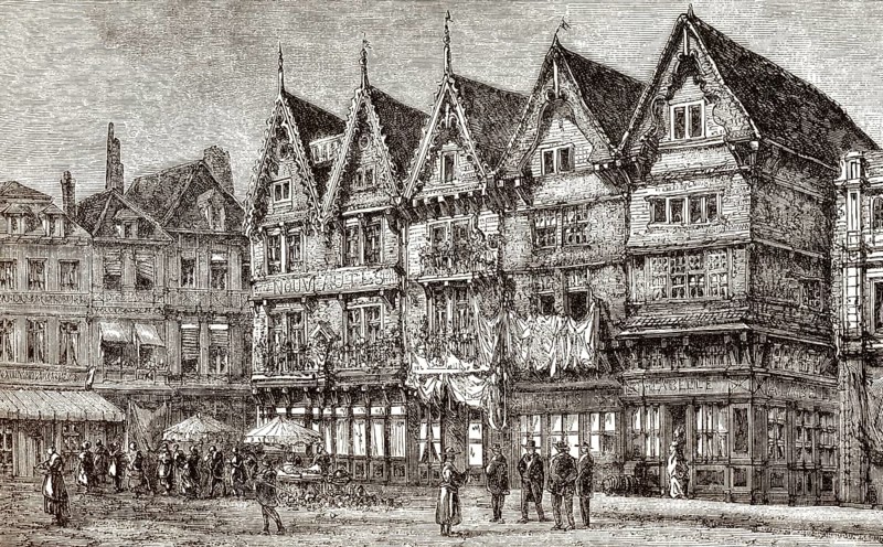 Stadtbild von Valenciennes, Nord-Pas-de-Calais, Frankreich, 19.