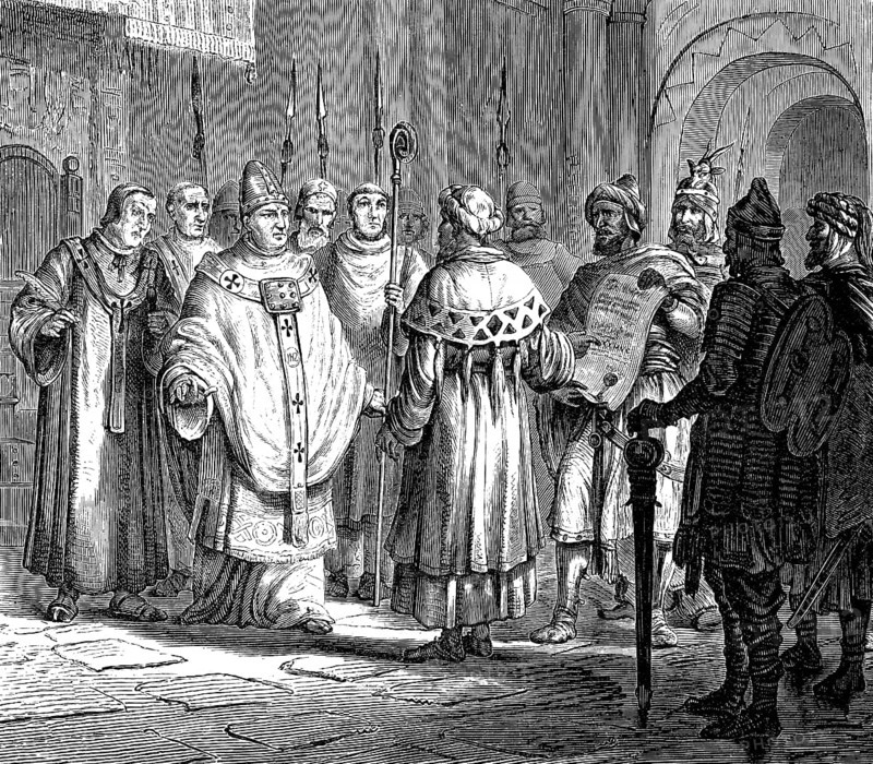 Pope John VIII, forced to pay tribute to the Emirate of Sicily, 9th century