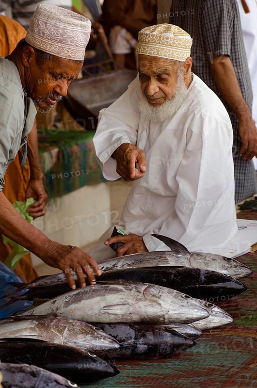 Muscat, Oman. May 26th 2014 Buying and selling inside Muscat Fish Market, Oman