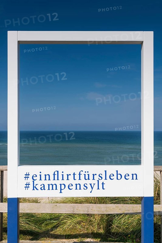 Photo spot, photo frame for selfies, Polaroid, Polaroid frame, tourism, beach, sea, neutral, photo, photography, memory, view, viewpoint, North Sea, Kampen, Sylt, Germany