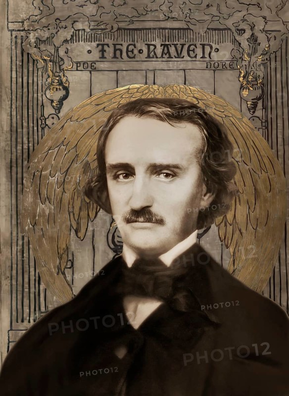 Portrait of Edgar Allan Poe, The Raven, Cover art by Gustave Doré, 1884, digitally edited