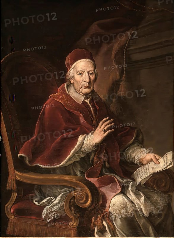 Clement XII, actually Lorenzo Corsini (born 7 April 1652 in Florence, died 6 February 1740 in Rome) was Pope of the Roman Catholic Church from 1730 to 1740, reproduction from an original of the time, historical, digitally enhanced