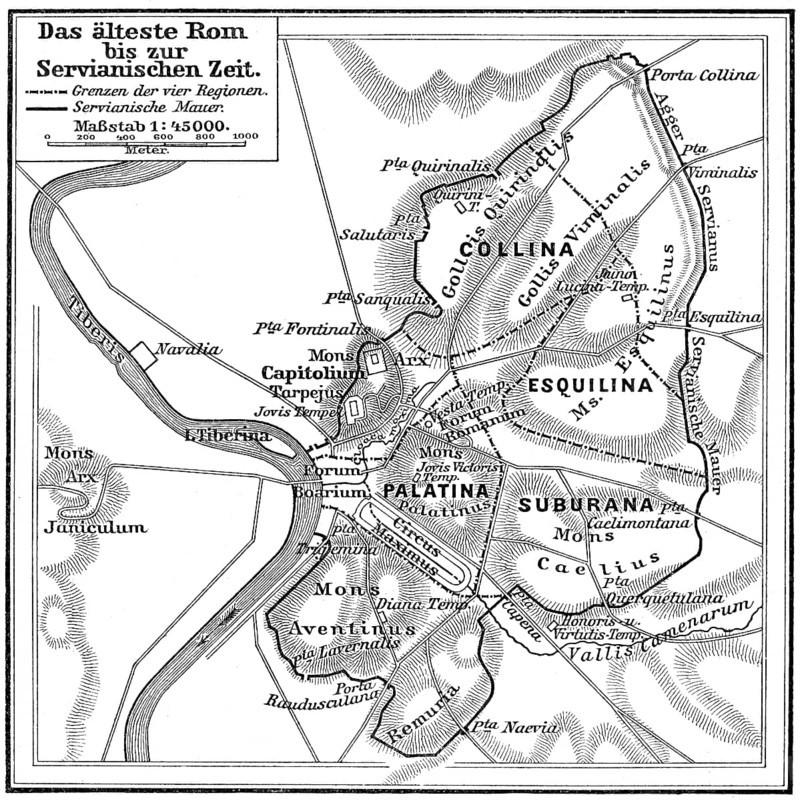 Map of ancient Rome, Italy