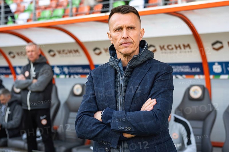 LUBIN, POLAND - MARCH 16, 2025: Football match between KGHM Zaglebie Lubin vs Korona Kielce. Head coach of Zaglebie Leszek Ojrzynski