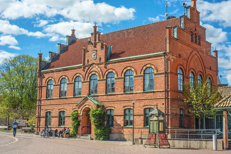 Old town hall in Simrishamn, brick building built in 1867, Simrishamn, Skåne County, Sweden, Scandinavia