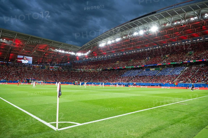 LEIPZIG, GERMANY - JUNE 18, 2024: Euro 2024 Groupe F match Portugal vs Czechia 2:1. Aerial view at the stadium RB Arena.