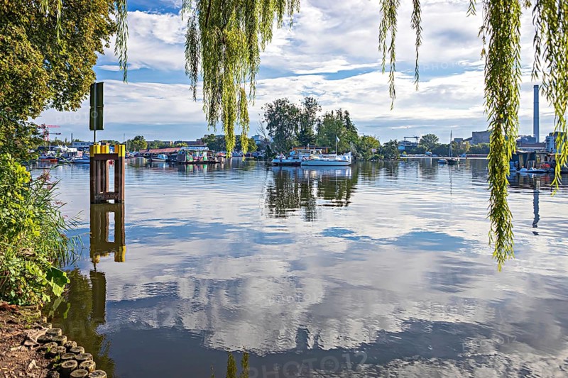 Lake Rummelsburg on the Stralau peninsula in Berlin, Germany
